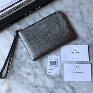 Coach Metallic Corner Zip Wristlet
